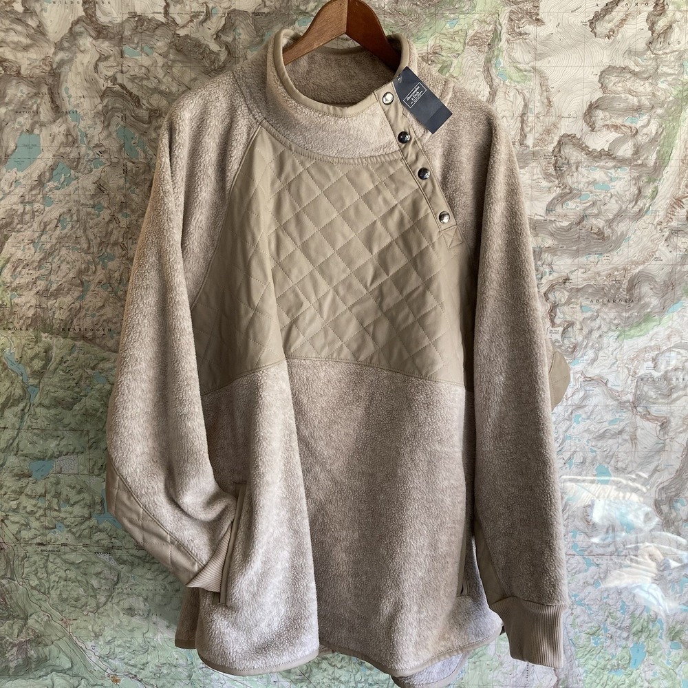 Abercrombie & Fitch Taupe Quilted Sweatshirt